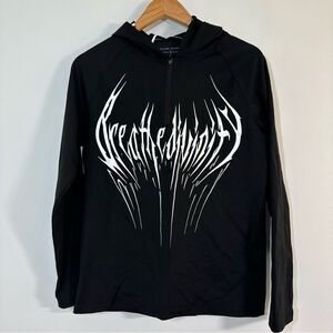 Breathe Divinity Quarterzip Zip Up Jacket Black Size Small With Hood